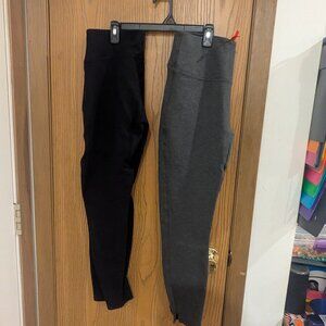 Spanx Pants Pull on Gray and Black (Lot of 2) Leggings-Size Medium